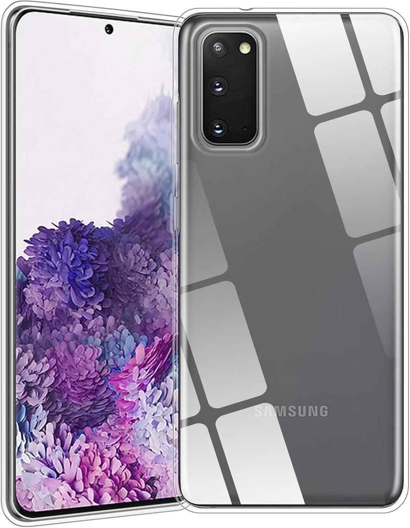 TENOC Phone Case for Samsung Galaxy S20, Clear Case Shockproof Protective Bumper Slim Cover