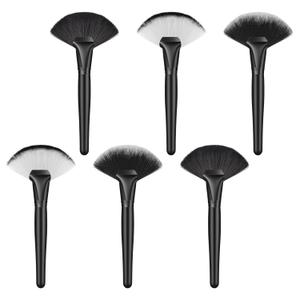 6 Pcs Fluffy Facial Fan Brushes, 3 Styles Large Fan Fluffy Facial Brushes Esthetician, Professional Esthetician Brushes for Powder, Blush, Highlighter and Contouring