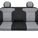 GIANT PANDA Rear Seat Covers for Chevy Silverado & GMC Sierra 1500 2500HD 3500HD Crew Double Cab(2019-2025), Black & Gray