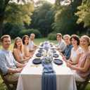 YOUBET 125PCS Blue Plastic Plates - Navy Blue Disposable Plates With Gold Rim Include 25 Dinner Plate, 25 Dessert Plate, 75 Gold Silverware Cutlery for Party & Wedding Graduation