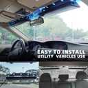 2 in 1 LED Emergency Dash Strobe Light Bar Front/Rear Windshield Safety Flashing Warning Hazard Interior Lights for Police Firefighter Construction Vehicles Trucks (2x14 inch, Blue/Blue)