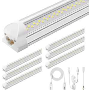 ELEKICO 6 Pack 50w 4ft Led Shop Light, Super Bright 7500lm 5000k V Shape 4' Led Shop Lights, Linkable 4 Foot Led Shop Lights for Garage Warehouse, Supermarket, Basement, Barn, Storage Area