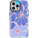 SOGCASE Girls Cute Case for iPhone 16 Pro Max, Purple Flower Women Phone Cases | Dual-Layer Shockproof Protection