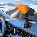 2 x 12v Car Heater, Portable Car Heater, Fast Heating Defogging & Defrosting, 360 Rotary Heating & Natural Wind Car Defroster, Plugs Into Cigarette Lighter (A, Universal)