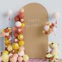 Fomcet 7.2FT Wedding Arch Cover Khaki 2-Sided Spandex Fitted Fabric Arch Backdrop Cover Round Top Arch Cover Fabric for Birthday Party Baby Shower Wedding Arch Stand Decoration