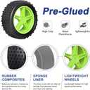 Preglued 12mm Hex Wheel Rims & Rubber Tires with Foam Inserts 3.46" / 88mm Replacement for 1/10 RC Off-Road Car Buggy, Set of 4 (Color 03)