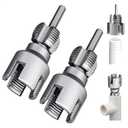 2 x 2 PCS Pipe Thread Cutting Tool, Integrated Internal & External Pipe Threading Tool, 1/2'' and 3/4'' Water Pipe Internal &External Integrated Threader with Electric Drill Pipe Threader Rethreading Kit