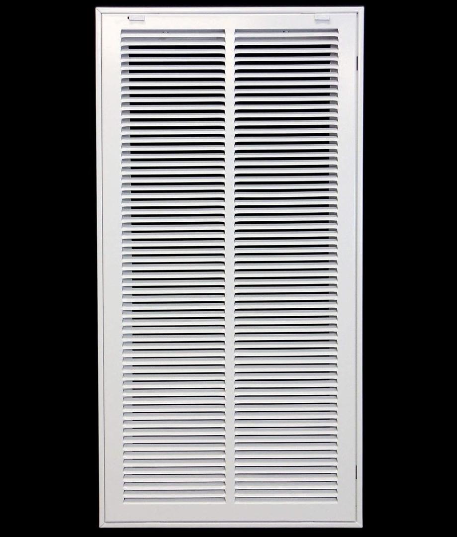 HVAC Premium 14 x 30 Duct Opening Steel Return Air Filter Grille, for 1-inch Filter, Removable Door, Flat Stamped HVAC Vent Cover Grille, Outer Dimensions 16.5 x 32.5
