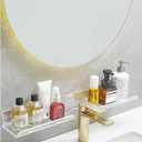 ROYALITA 24 Inch Acrylic Bathroom Shelf Organizer Over The Faucet, Over The Sink Shelf Room Decor, Bathroom Countertop Organizer Kitchen Above Sink Drain Shelf