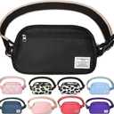 DMLuna Small Crossbody Bags for Women Trendy, Lightweight Fanny Pack for Women & Men, Mini Belt Bag, Waist Bag with Adjustable Strap for Running Workout Traveling, Black