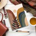 JRTW Boho Abstract Notebook Journal, Abstract Sun Sunrise Sunset Mountain Plant Aesthetic Journal Notebooks for Note Taking, Boho Office Supplies, Spiral Notebook 5.5x8.3 Inch