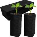 Belit 50 Pcs 13.5" H Deep Nursery Grow Bags, Non-Woven Plants Pots Container for Starting Deep Rooted Plants Vegetable, Flower, Seedling Tree, Black
