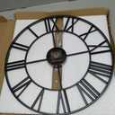 20inch/50cm Large Wall Clocks for Living Room Decor,Modern,Battery Operated,Silent,Non Ticking,Big Black Round wall Clock for Home,Farmhouse,Office,Decoration(Iron Roman Numerals, 20 inches)
