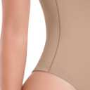 HeyNuts Women's Ultra Soft High Neck Sleeveless Bodysuit, Racerback High Cut Thong Double Lined Sexy Tummy Control Tank Tops Bodysuit Leotard Clothing Mica White S(4/ 6)