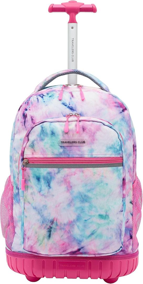 Travelers Club Rolling Backpack, Tie Dye, 18 Inch