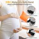 ChongErfei Maternity Belt, Pregnancy 3 in 1 Support Belt for Back/Pelvic/Hip Pain, Maternity Band Belly Support for Pregnancy Belly Support Band (L: Fit Ab 39.5"-51.3", Black)