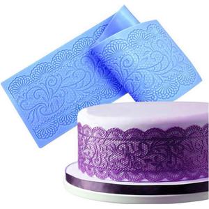 Gigicloud Flower Lace Silicone Mold, Flower Pattern Cake Side Decorating Mould Fondant Stencil Wedding Cake Border Edge Molding Template Pattern Embossed, 4010cm