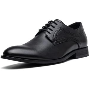 Men's Oxford Formal Dress Shoes Comfortable Classic Business Lace Up Derby Plain Toe (11, Black-20712)