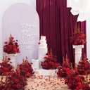 2pcs 19inch Red Free Standing Flowers Ball Bouquet Artificial Rose Arrangements Balls for Wedding Centerpieces Tables Chair Aisle Runner Flowers Decorations