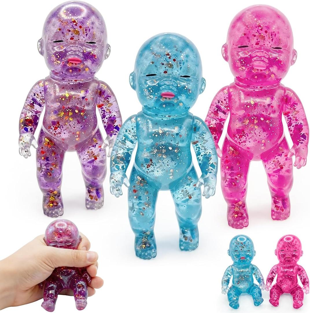 Squishy Slow Rising Glitter, GlitteDoll Squishies Stress , quishy Sensory Fidget, Fidgets Malt Sugar Squishy Relief Fidget Sensory for Anxiety Stress 3PCS