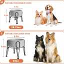 Elevated Dog Bowls, Ceramic Raised Dog Bowl Set with Anti-Slip and Non-Tip Metal Stand, 2 Pack Pet Food and Water Feeding Bowls for Small and Medium Dogs (Gray,3.6 Cups)