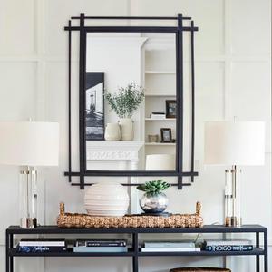 Black Bathroom Mirror with Metal Frame, 36''X24'' Large Living Room Mirrors for Decor, Modern Decorative Mirror for Entryway, Dining Room, Bedroom Horizontal/Vertical