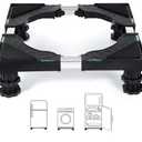 Nefish Mini Fridge Stand Universal Raised Base Adjustable Refrigerator Stands with 4 Strong Feet Washing Machine Pedestal Multi-Functional Bases for Dryer (Black)