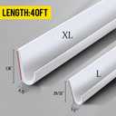 Tondiamo 40 ft Rv Rain Gutter 3/4 Inch Plastic Drip Rail PVC Strip Roof Rain Diverter, Adhesive Backing, Flexible J Shape Rv Trim Molding for Car Van Door Motorhome(White)