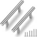 10 Pack 5" Brushed Silver Cabinet Pulls, Hollow (3" C-C) Universal Cabinet Handles for Kitchen/Bathroom/Dresser, Cupboard Hardware for Bar Pulls