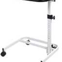 UNLICON Medical Rolling Bedside Table with Wheels, Over Bed Table with Storage, Serving Tray, Laptop Computer Desk for Elderly, Hospital Patient, Home Care, White