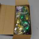 XunYee 24 Pcs Mardi Gras Bead Necklaces Yellow Green and Purple Football Bead Necklaces Throws Bulk Football Pendant Party Decorations for Festival Mardi Gras Celebrations Decorations