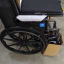 Medline Comfortable Folding Wheelchair with Swing-Back Desk-Length Arms and Swing-Away Footrests, 20”W x 16”D Seat