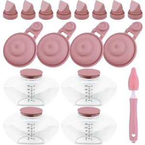 Replacement Parts Kit for Momcozy M9 Wearable Breast Pump Includes 4pcs Breastmilk Container, 8pcs Duckbill Valves, 4pcs Membranes & Cleaning Brush, BPA-Free, Easy to Clean