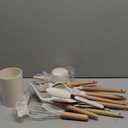 AVGPD Silicone Cooking Utensils Set, Silicone Utensils for Cooking, 446 Heat Resistant Kitchen Utensil Silicone Spatula Sets, Kitchen Gadgets for Non-Stick Cookware BPA FREE (Cream White)