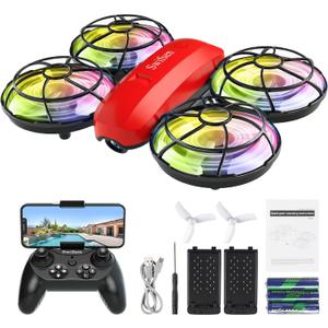 Swifsen Drone with Camera for Kids and Beginner,Birthday Gift Toy for Boys and Girl,Indoor Quadcopter Plane for Boy,Small Helicopter with Auto Hovering, 3D Flips, Headless Mode,2 Batteries
