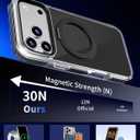 Magnetic for iPhone 17 Pro Max Case 360 Spin Stand Compatible with MagSafe, Military-Grade Protection,Non-Yellowing, Clear Scratch-Resistant Back Cover for 17 Pro Max 6.9'', Black