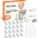 Magnetic Cabinet Locks Baby Proofing (20 Locks + 2 Keys)  Child Proof Cabinet Locks with Easy Adhesive Installation  Child Safety Locks for Kitchen, Cabinets & Drawers with Optional Screws