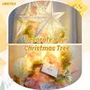 Paper Star Lantern 3PCS Paper Stars Lampshade 17.7 inch 7 Points Christmas Star Lantern Hanging 3D Christmas Pentagram Foldable for Xmas Wedding decoracin navidea