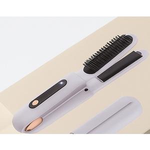 Cordless Hair Straightener Brush 3 in 1,Cordless Rechargeable Hair Straightener Comb Clip 5000mAh,Portable Travel Straightener,Mini Hot Straightening Comb for Women,Ceramic Coating,Black