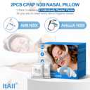 2PCs Replacement CPAP Fabric Nasal Pillow Mask Cushion (M) for Airfit N30I & Airtouch N30I, Improved QuietAir N30i - Effictive Moisture-Wicking & Redness-Reducing, ItAll Supplies Accessories - Warm