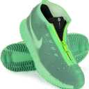 Waterproof Rain Shoe Covers, Silicone Overshoes with Zipper Non-slip Galoshes for Men and Women (M (Women 5.5-7, Men 5-6), Green)