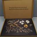 Vintage Black Flower Wall Art Decor Set of 3, Beautiful Wildflower Botanical Canvas Prints, Dark Academia Fall Floral Poster Painting Picture for Bedroom Living Room 12x16 Inch Framed