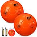 Shappy 2 Pcs Soccer Balls Bulk with Pump, Mesh Bag Official Size 3 4 5 Indoor Outdoor Colorful Soccer Ball for Practice Game Sport Soft Gift for Child Adult(Size 3,Orange)