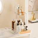 Delamu 2 Pack Under Sink Organizer and Storage, Height Adjustable Under Kitchen Sink Organizer, 2 Tier Pull Out Under Cabinet Organizer, White Under Counter Storage for Kitchen Bathroom