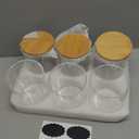 Xoniwis 25oz 6PCS Round Airtight Glass Food Storage Jars, Clear Glass Food Storage Container with Bamboo Lid, Stackable Spice Jar, Kitchen Canister for Sugar, Tea, Coffee bean, Pasta, Oat, Spice