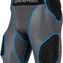 CHAMPRO mens 5 Pad Football Bull Rush 5 Pad Girdle, Black, Youth medium