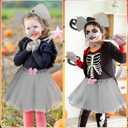 Newcotte 6 Pieces Elephant Costume Kids Set Include Grey Elephant Ears Headband Nose Tail Paws Bow Tie Tutu Skirt Halloween Animal Fancy Dress Costume Kit Party Cosplay Accessories for Birthday (Gray)
