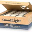 GoodLight Unscented Vegan and Paraffin-Free Tea Light Candles (400 Candles)