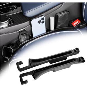 2PCS 2026 New Car Seat Gap Filler Organizer,in Between Car Seat Catcher with Phone Holder & Sunglass Holder & Cars Hook,Universal Cars Gap Seats Filler to Avoid Items Falling