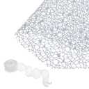 PATIKIL Flower Wrapping Mesh Paper, 15ft Floral Bouquet Craft Packaging Hollow Net Yarn with Ribbon for Flowers Gift Packaging, Grey Blue